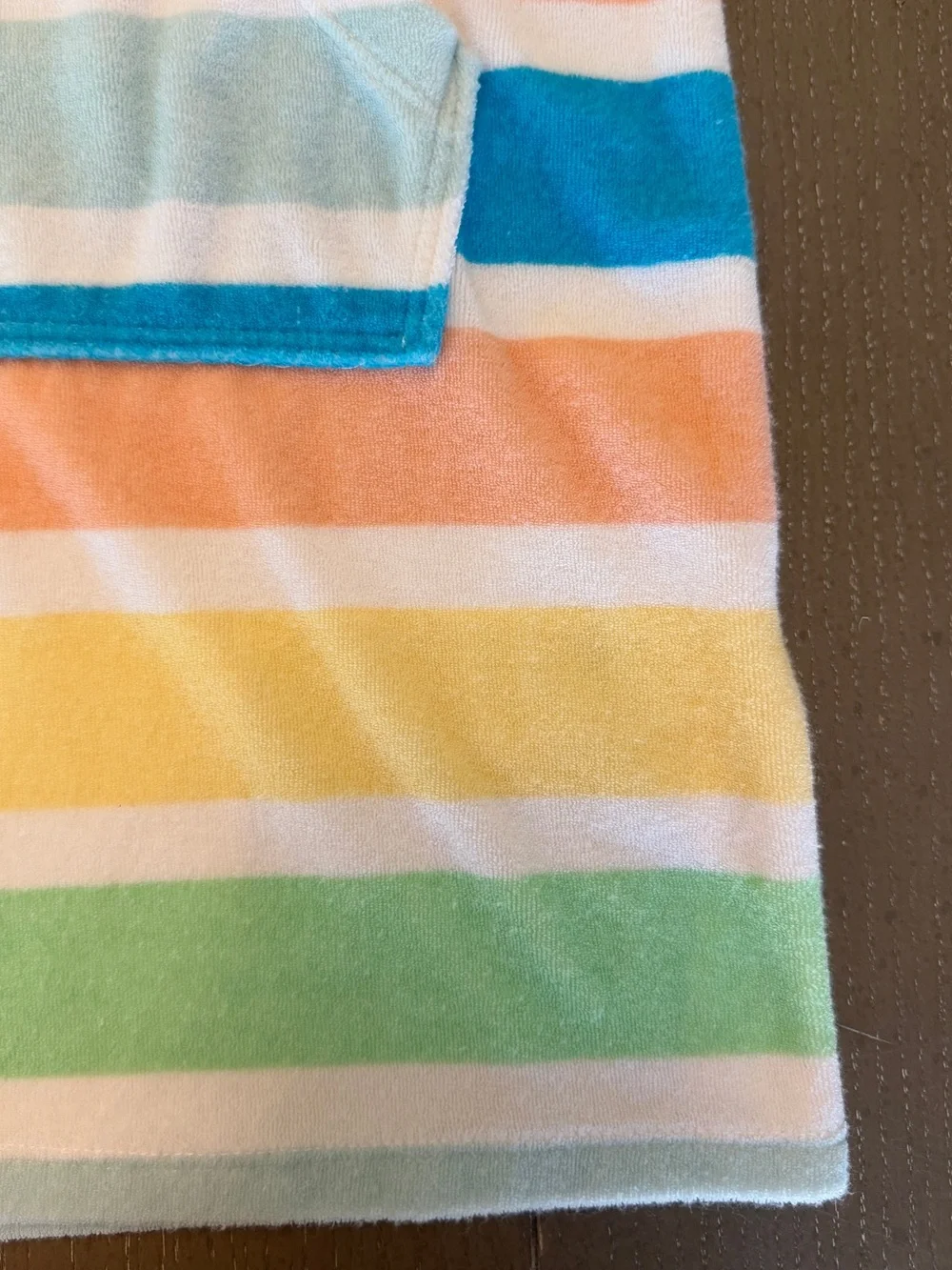 Lands’ End Girls’ Terrycloth Pastel Stripe Swim/Beach Cover-Up • Size 8 (M)